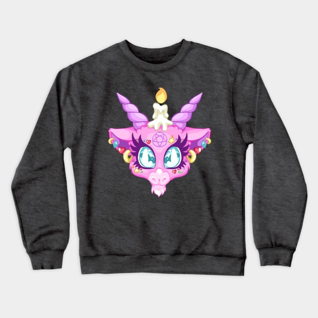 My First Baphomet (Pink) Crewneck Sweatshirt by Von Plundercat